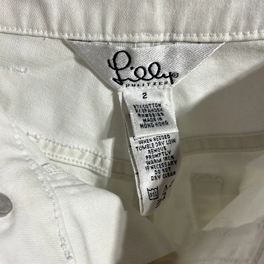 Lilly Pulitzer White Trendy Jean Ribbon White Label Denim Jeans Size 2 - Image 6