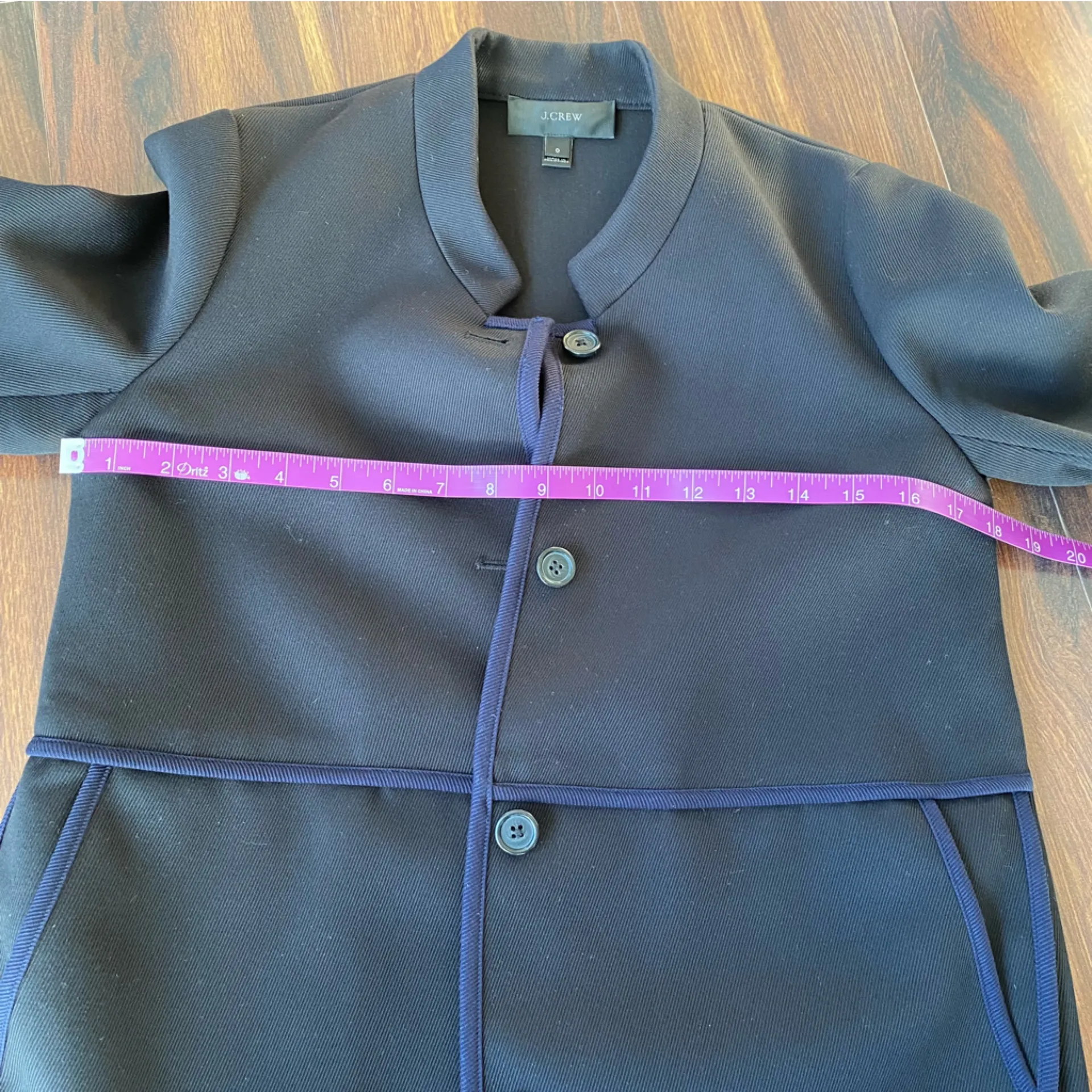 4/$20 J. Crew Twill Ribbed Heavyweight Blazer Jacket Mandarin Collar Round Hem - Image 12