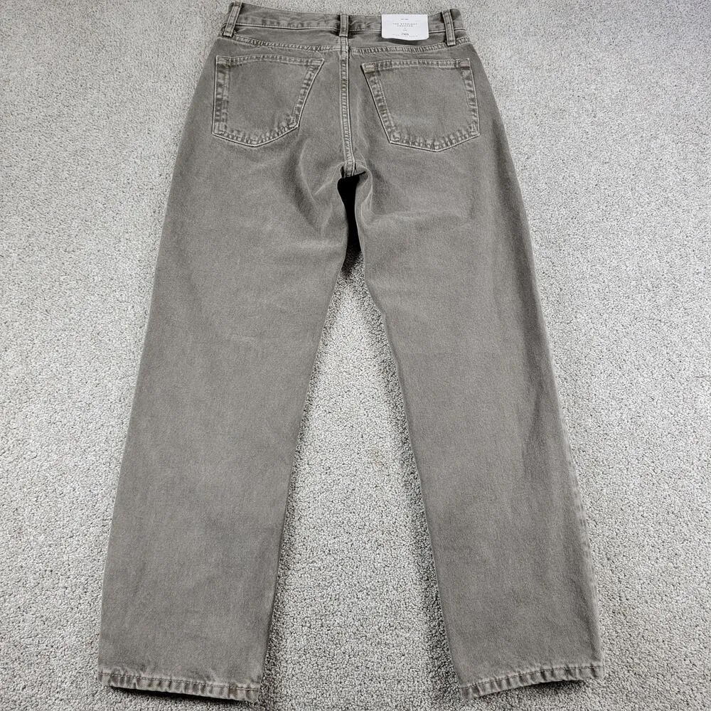 Zara The Straight Cropped Womens Jeans US 4 / EU 36 Khaki Med Wash Mid Rise New - Image 6