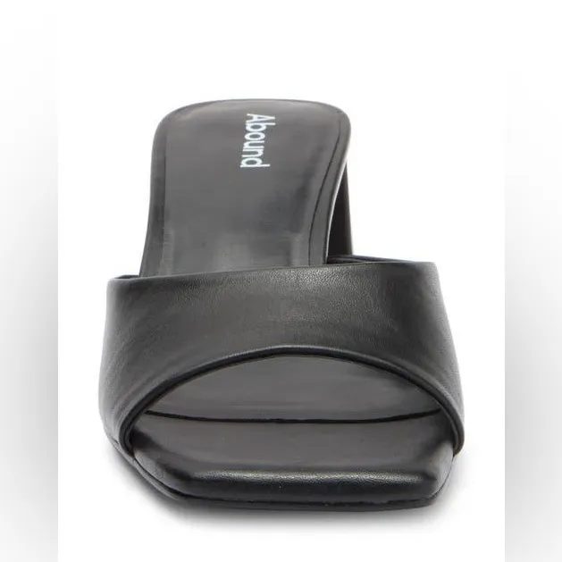 NEW Abound Erica Block Heel Square Toe Slide Sandals Black sz 8 - Image 3