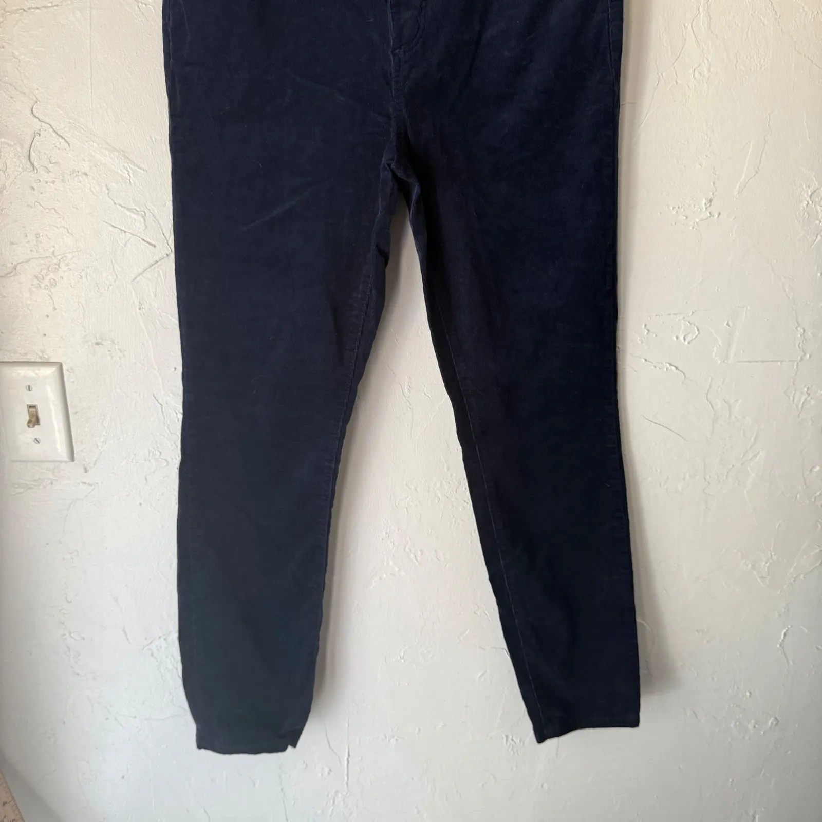 LOFT Navy Blue Corduroy Pants Women High Rise Slim Leg‎ Casual Size 28 - Image 8
