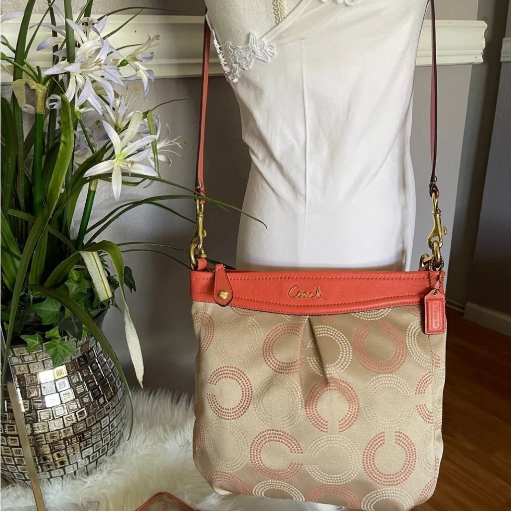 Coach Ashley Dotted Op Boho/Crossbody Bag & Wallet - Image 3