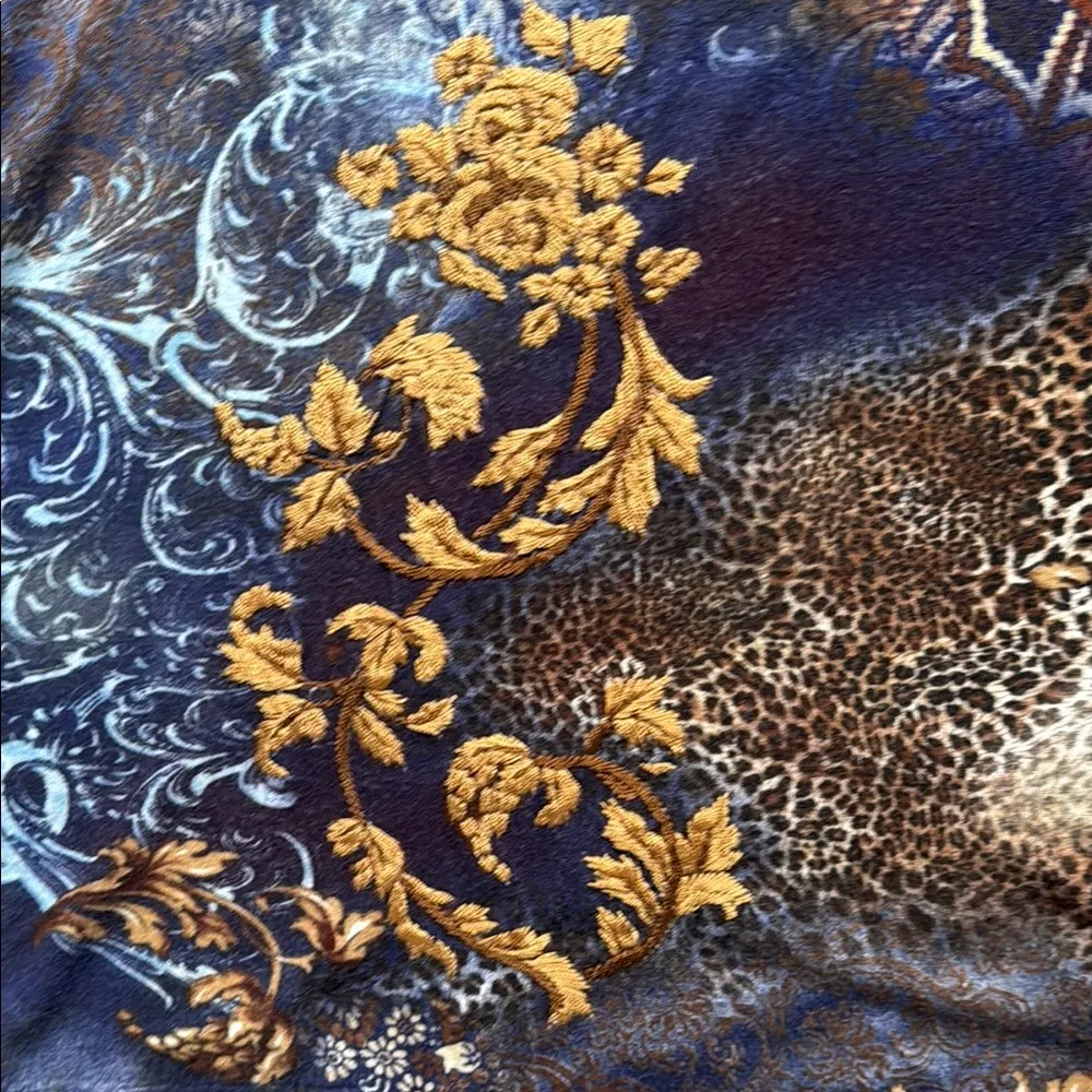 Albert Malaki Elegant Dress Embroidered Animal Print Long Sleeve XL - Image 2