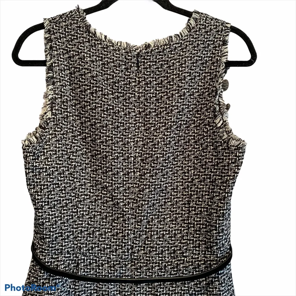 Eliza J sleeveless ruffle layered hem tweed dress - Image 5