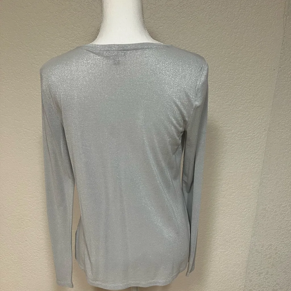 Talbots  Shimmering Silver Blouse - Image 2
