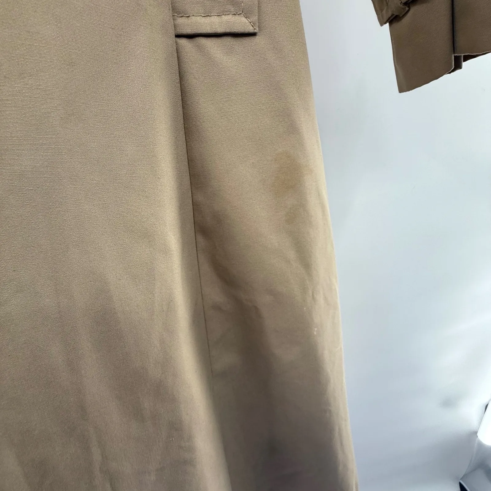 Vintage Schlampf's Elliott Bass Trench Coat Womens 8 Tan Belted Wool Lined - Image 8