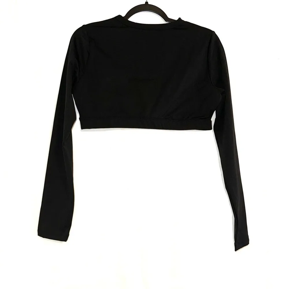 NWT n:Philanthropy Roxbury Cutout Black Long Sleeve Cropped Top XL - Image 4
