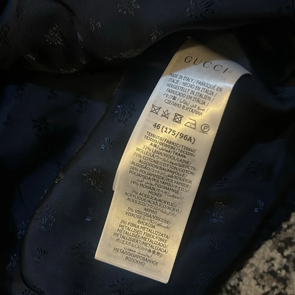 Gucci Lame Check Wool Tweed Jacket size IT 46 - Image 8