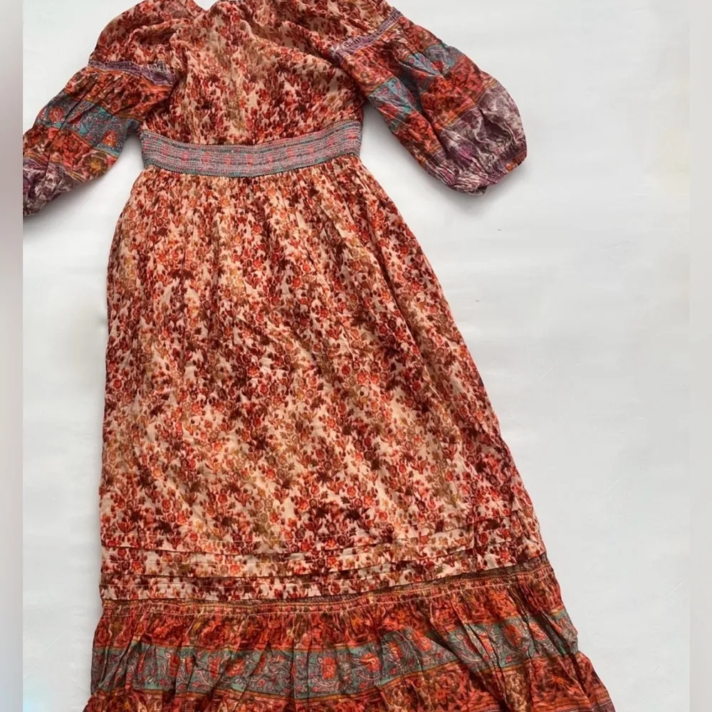 Free People Golden Hour Border Bohemian Maxi Dress Size S - Image 4