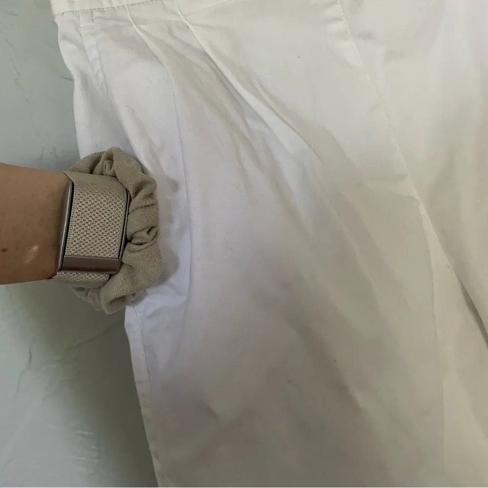 Liz Claiborne LizSport White Cotton Shorts Classic Tailored Deep Pockets 26" - Image 2