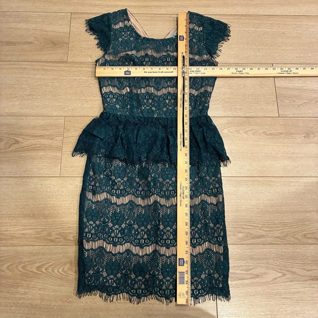 Maeve x Anthropologie Elsa Lace Peplum Pencil Dress Short Sleeve Size XS - Image 6