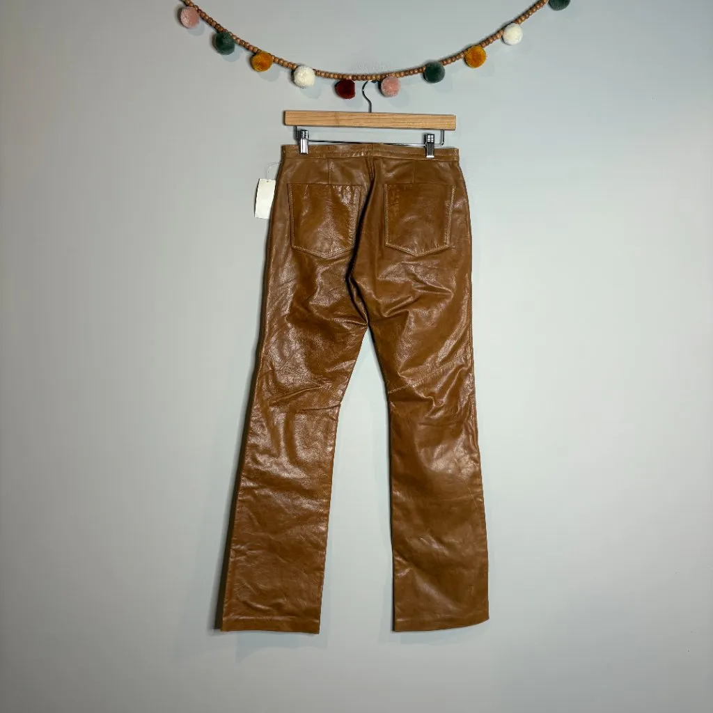 NWT Deadstock Y2K Gap Low Rise Tan Leather Pants - Image 6