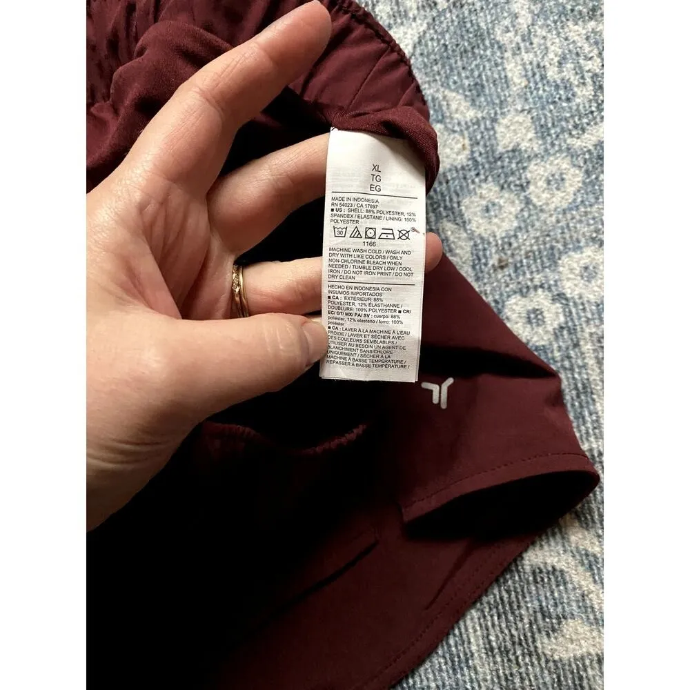 Old Navy Quick Dry Burgundy Athletic Shorts XL Lounge Active Clean Girl Normcore - Image 3