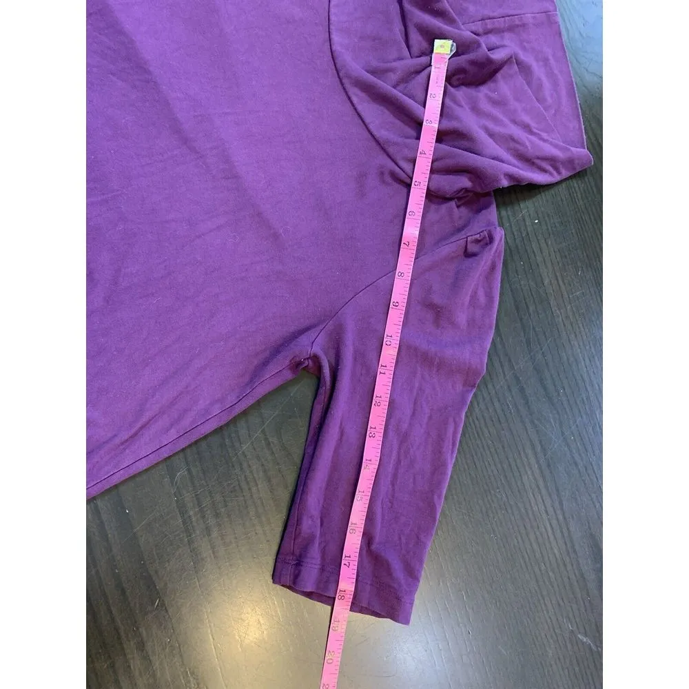 April Cornell Cottagecore Turtleneck Top Womens XXS‎ Pink Knit Short Sleeve Puff - Image 10