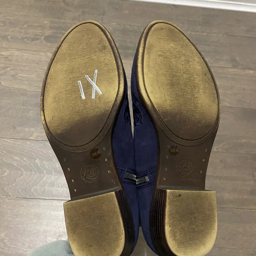 Lucky Brand  Navy Blue Embroidered Basal Ankle Boots - Image 9