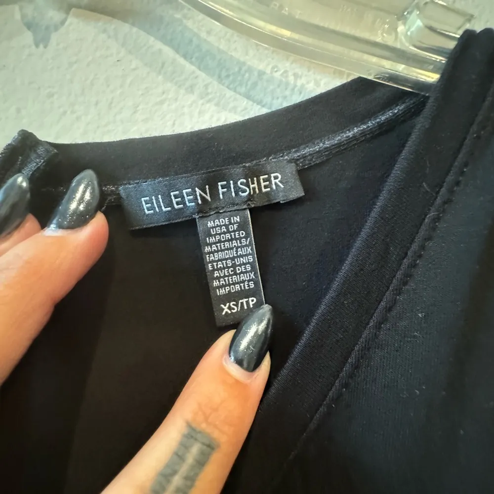 Eileen Fisher Black V-neck Viscose Sleeveless Jumpsuit size XS - Image 5