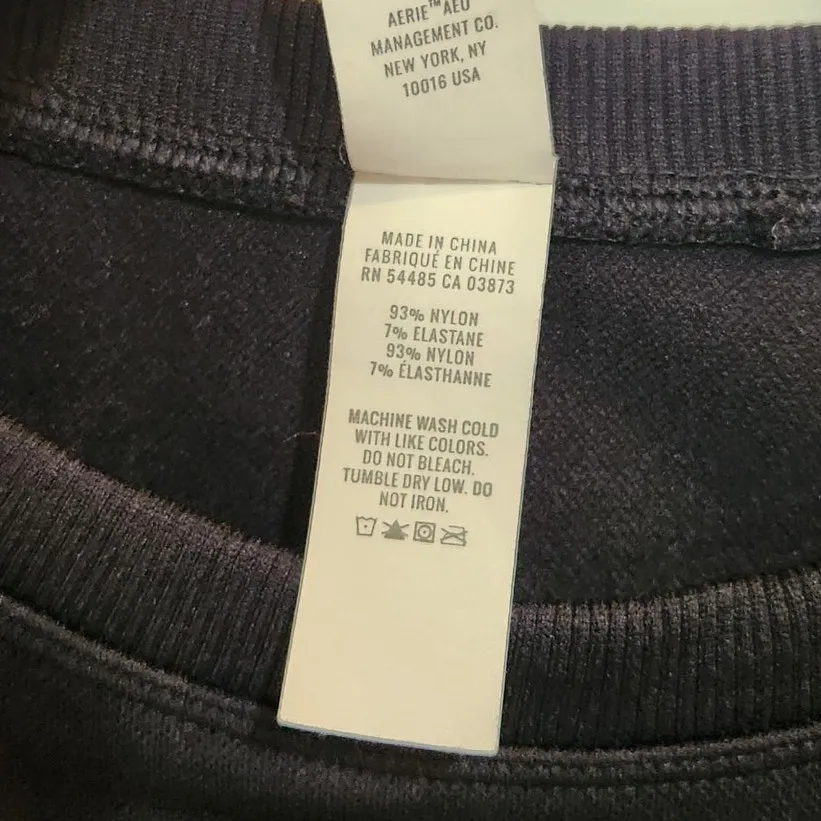 Offline By Aerie Black Short Sleeve Crew Neck Basic Crop Top Casual Tee Small - Image 6