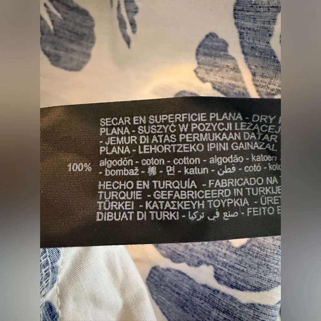 Zara The Lory Blue and White Floral Cotton Shirt Dress NWT - Image 6