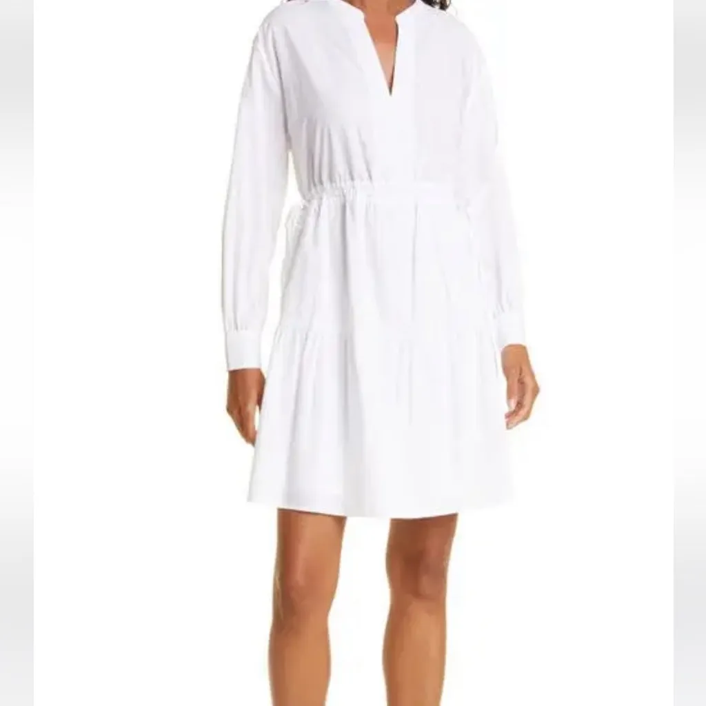 RAILS Ivy Dress NWT White Cotton Poplin Drawstring Waist size Large - Image 2