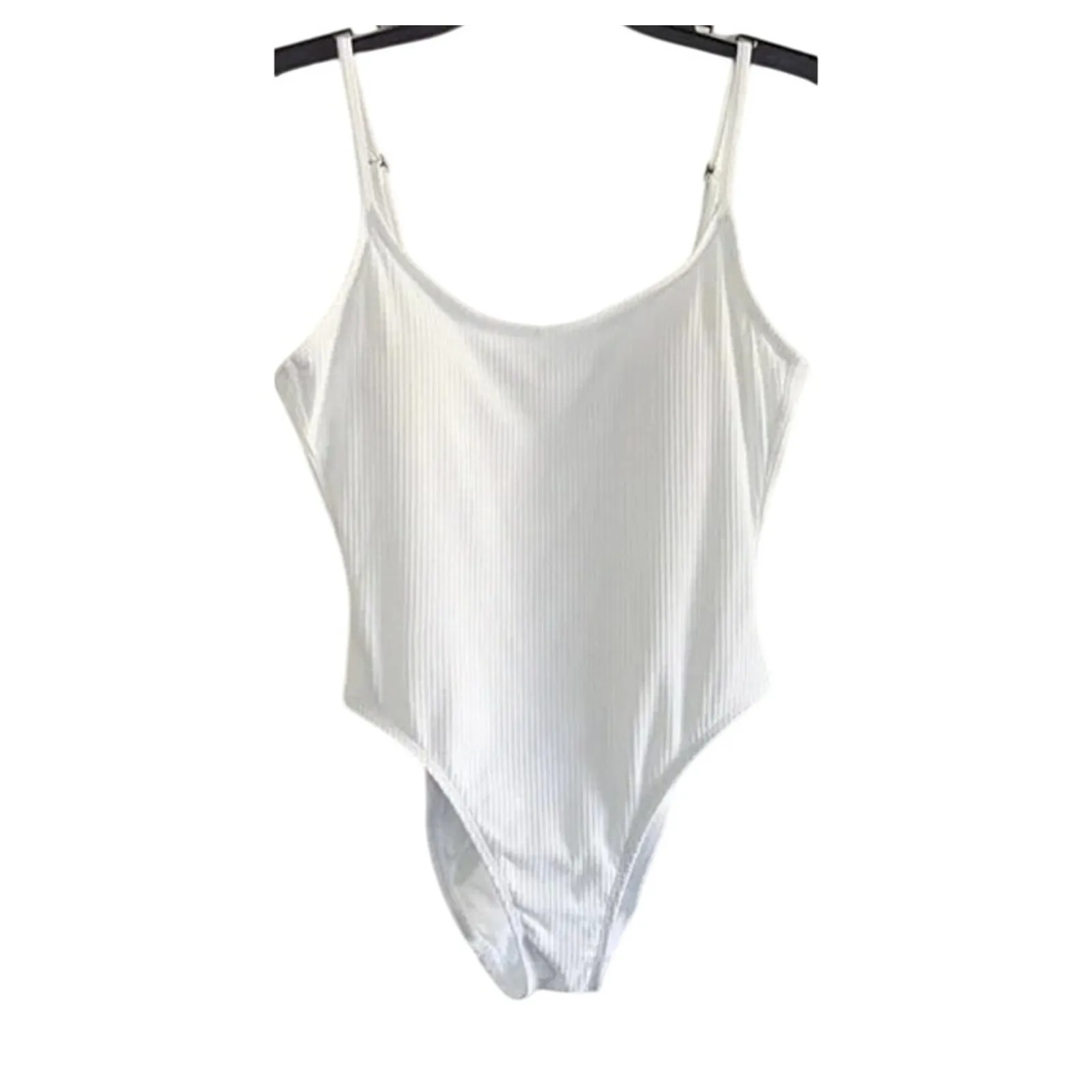 NWT Andie The Laguna Ribbed ScoopBack OnePiece Swimsuit Removable Cup 2XLT White - Image 13
