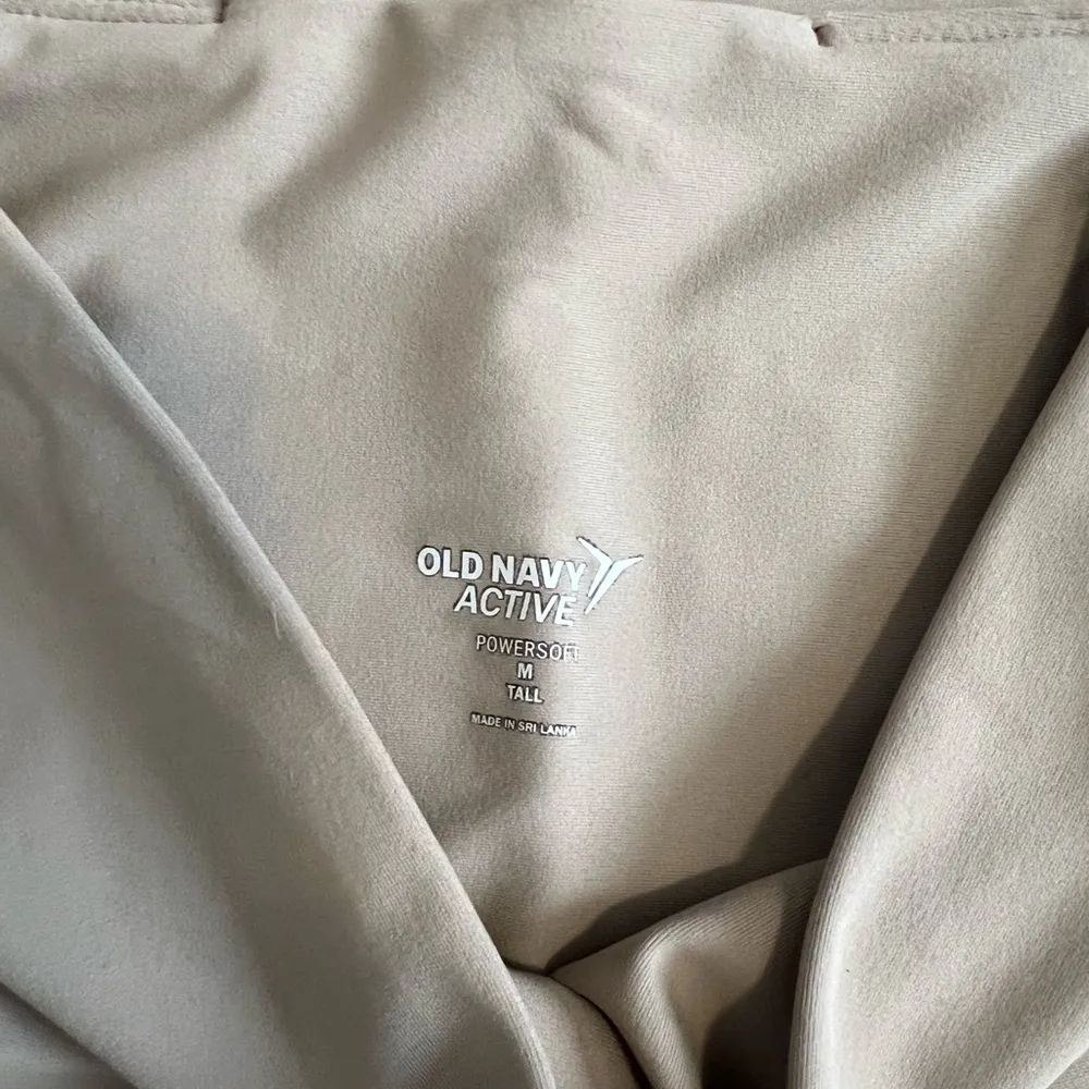 Tan Leggings with Wide Waistband and Soft Stretchy Fabric - Image 4