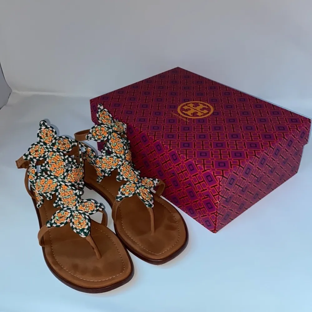 Tory Burch Palisade Gladiator Woven Sandals Pallisade Vacation Resort‎ Cruise 10 - Image 4