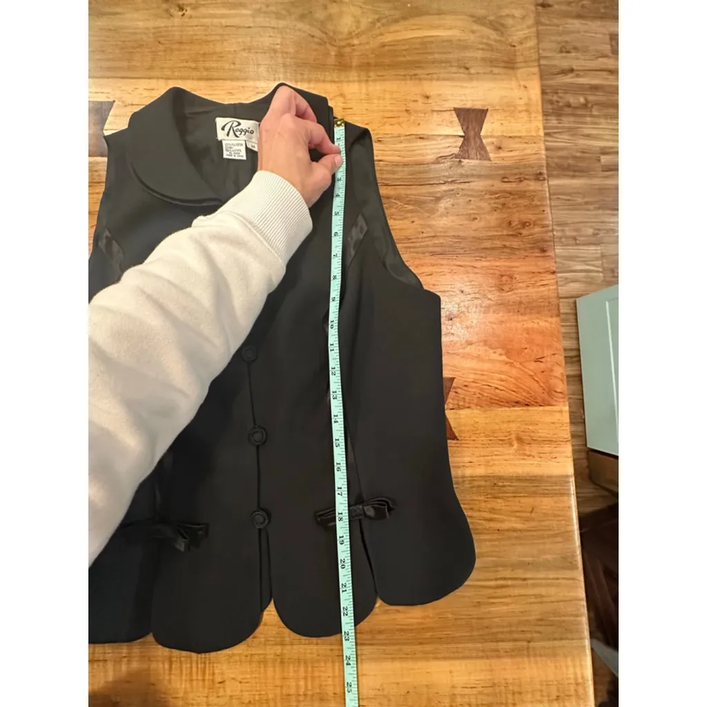 Women's Reggio Black Sleeveless Vest & Pantsuit Set Size 12 - Image 10