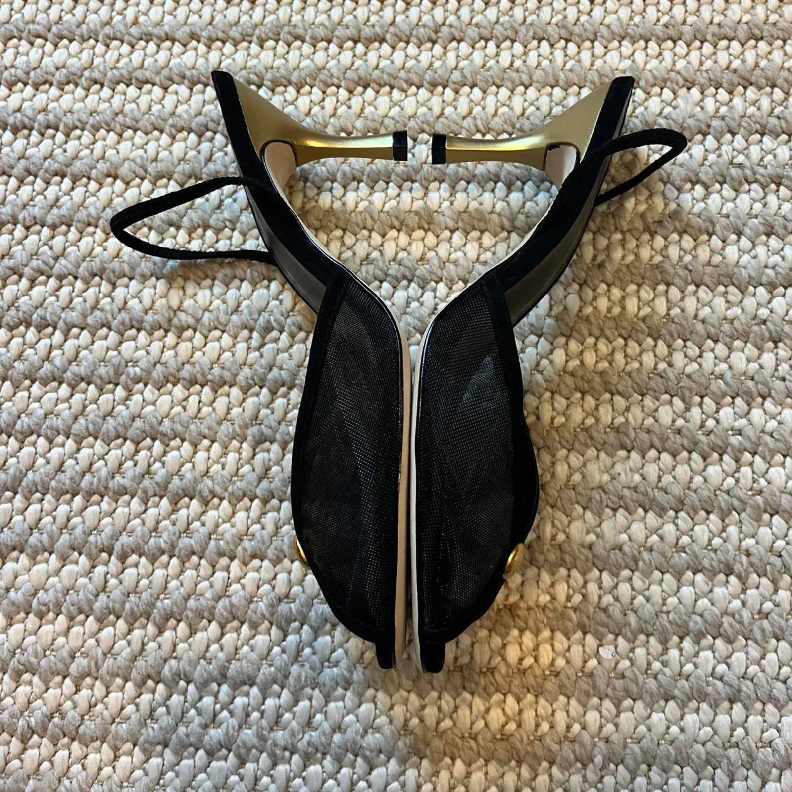 Reformation Paula Slingback Sandal in Black Mesh - Image 7