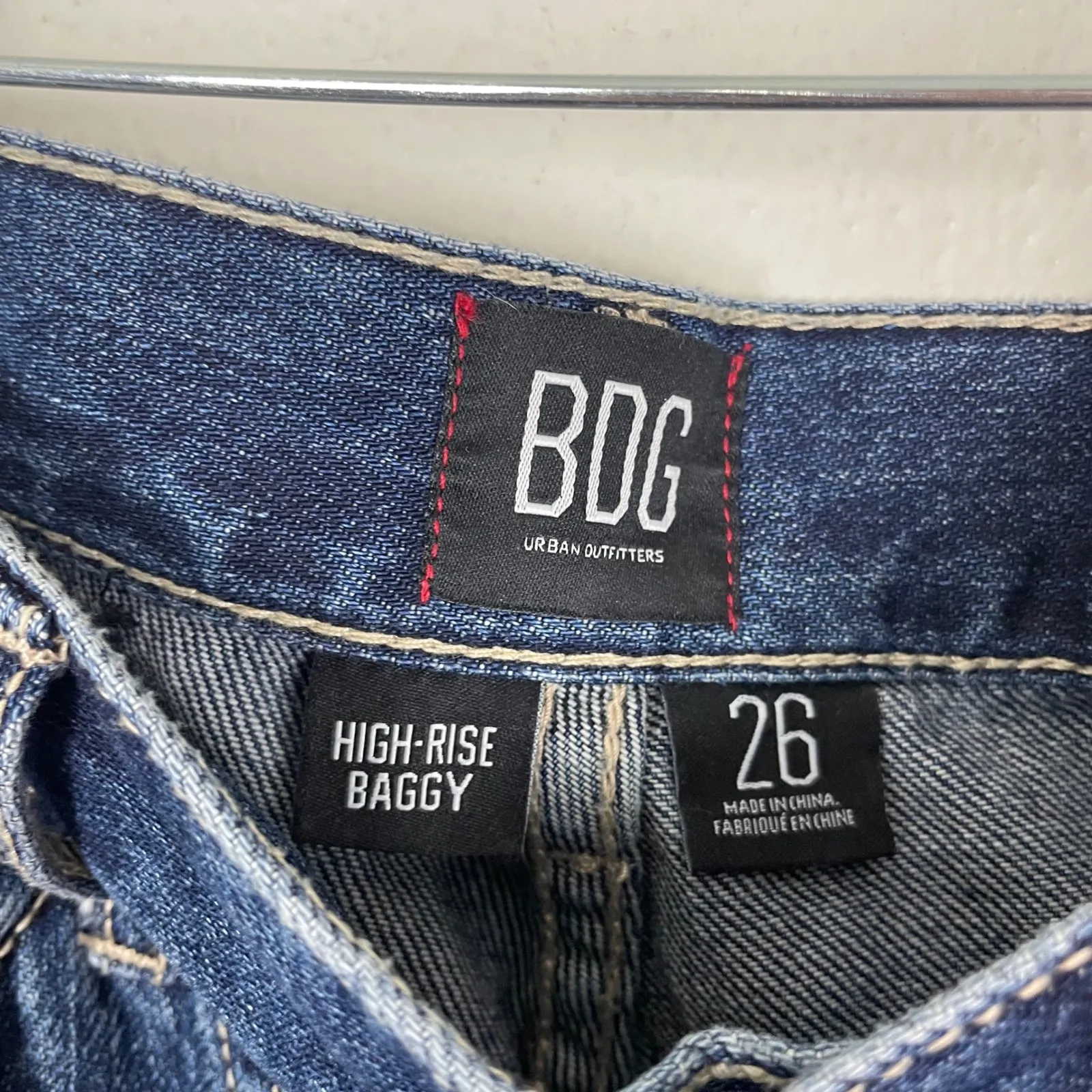 BDG Urban Outfitters High Rise Baggy‎ Jeans Blue Denim Size 26 Utility - Image 4