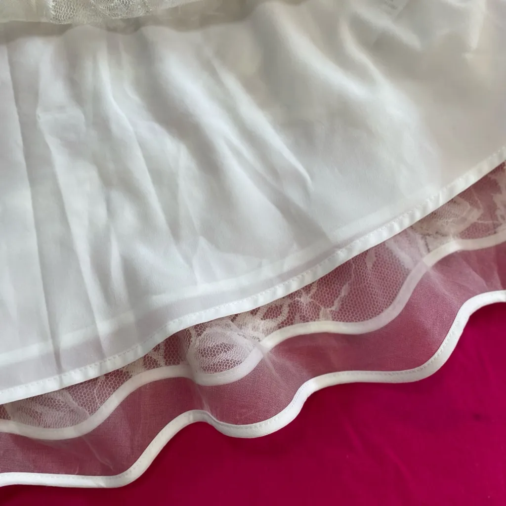 Sachin & Babi Women’s Size 8 White Lace A-Line Dress Long Sleeve Floral Relief - Image 8