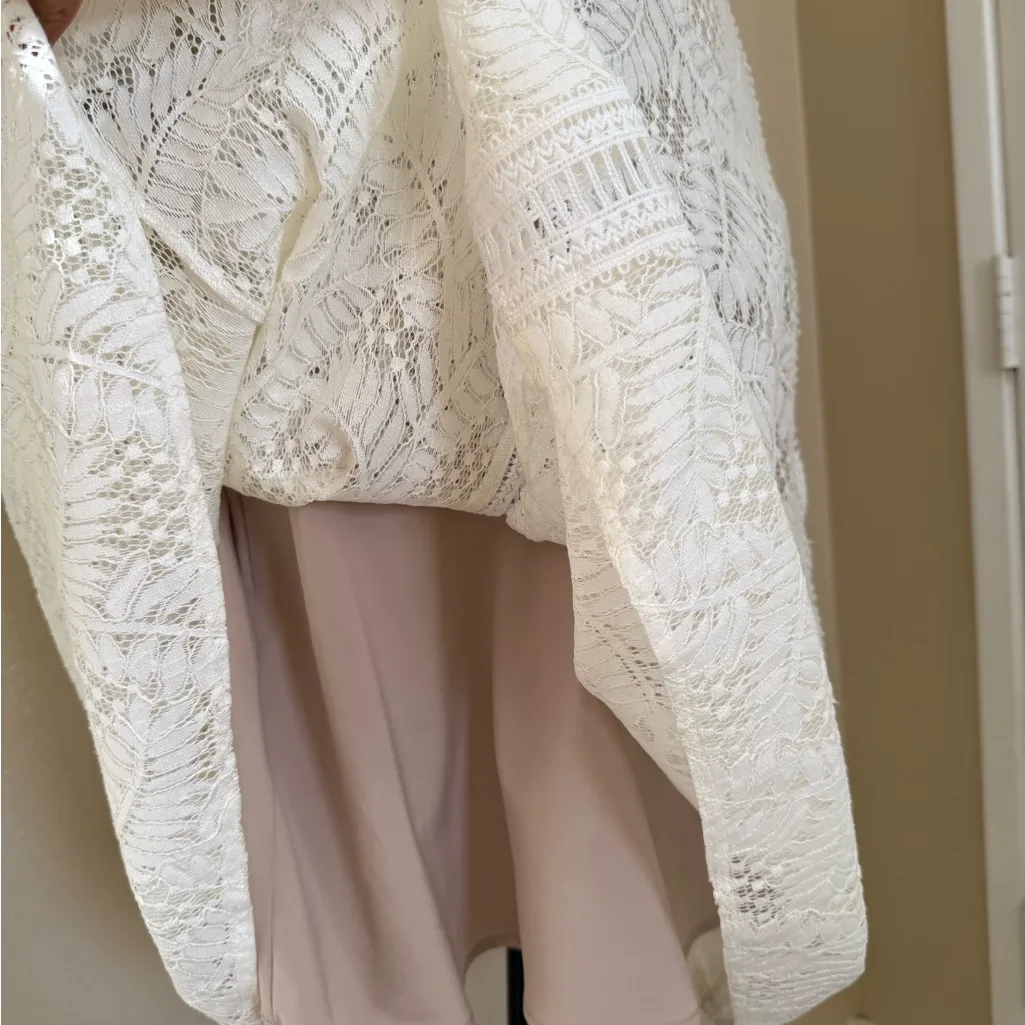 RACHEL Rachel Roy White Lace Midi Dress size 8 NWOT - Image 4