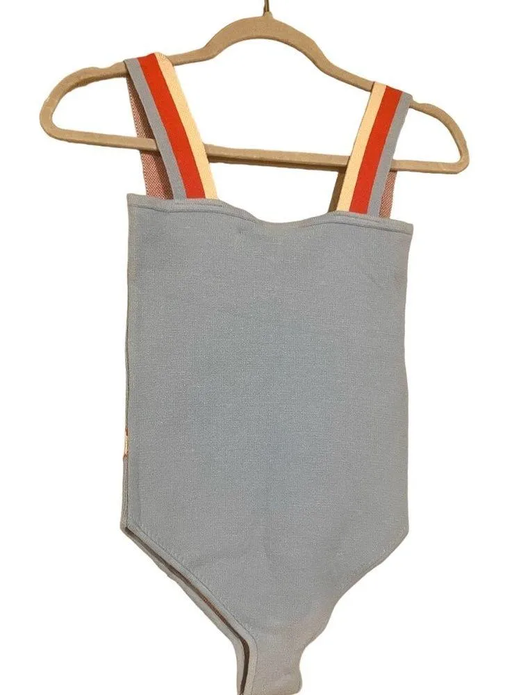 Farm Rio New  baby blue knitted body suit size S - Image 3