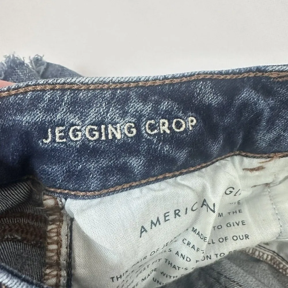 American Eagle Jeans Women 4 Blue Jegging Crop Next Level Stretch Denim - Image 4
