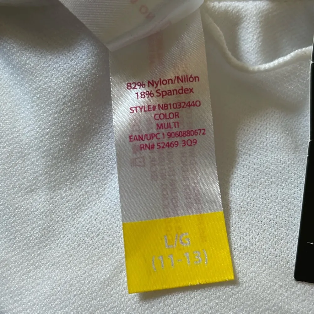 Pin-Up Polka Dot Striped Tie Front Keyhole Cheeky 1-Pc Swimsuit L White Black - Image 9