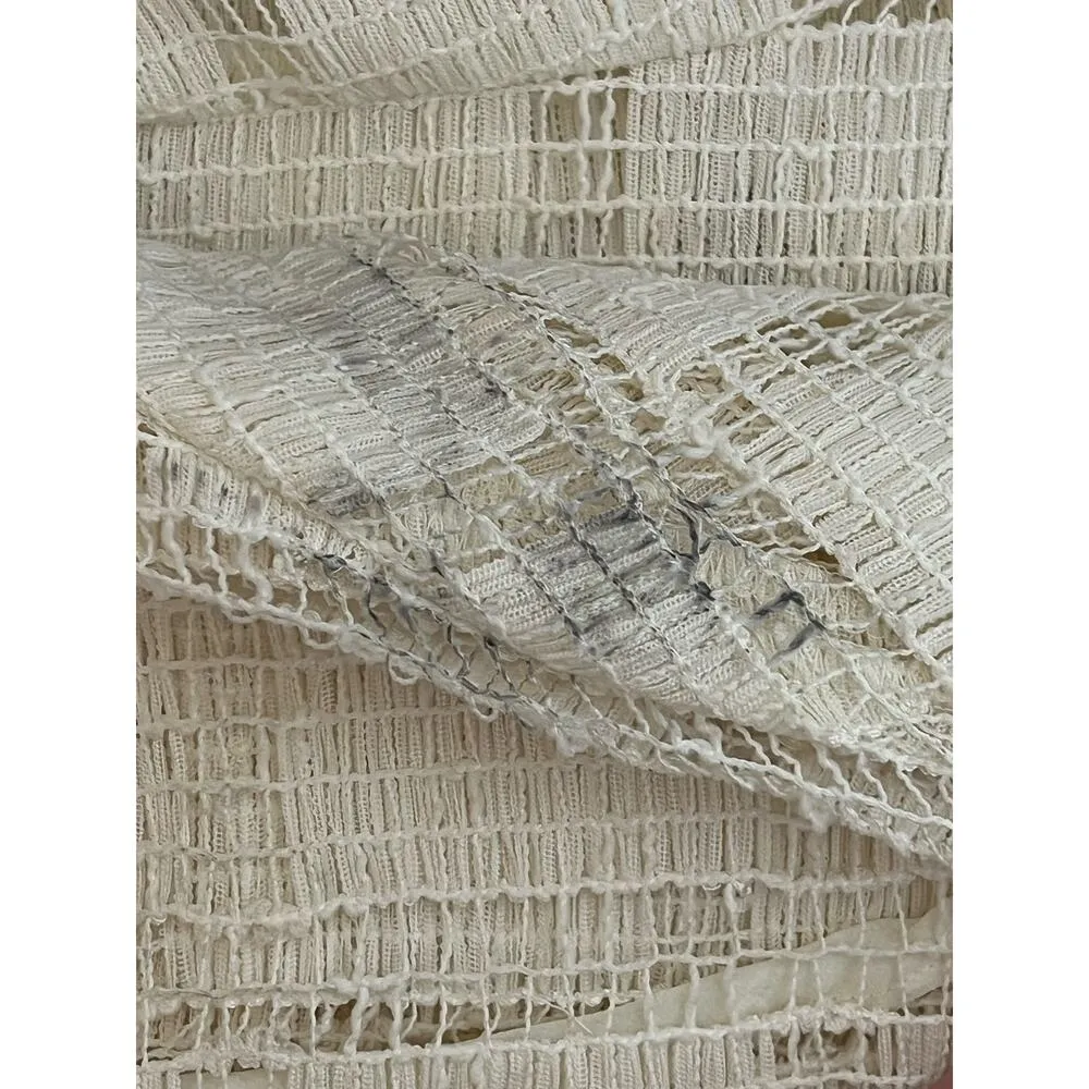 Yushi cream lace minimalist neutral jacket crochet minimalist casual blazer Size M - Image 7