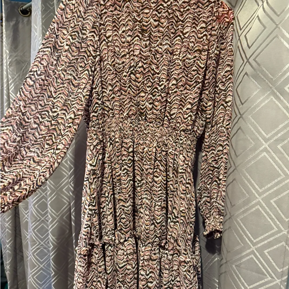 Maurices Pink and Brown Long Sleeve Dress - Image 5