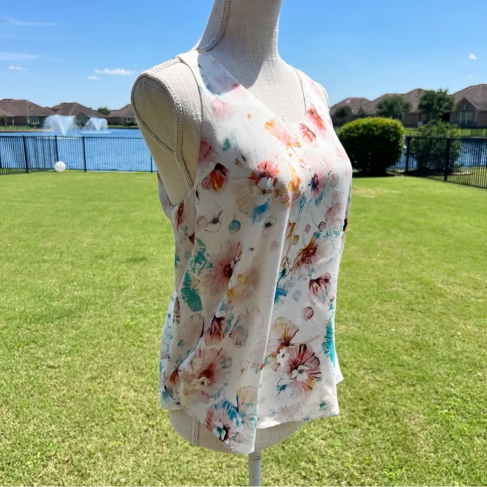 Rebecca Taylor Silk Floral Sleeveless Top - Multicolor - Image 3
