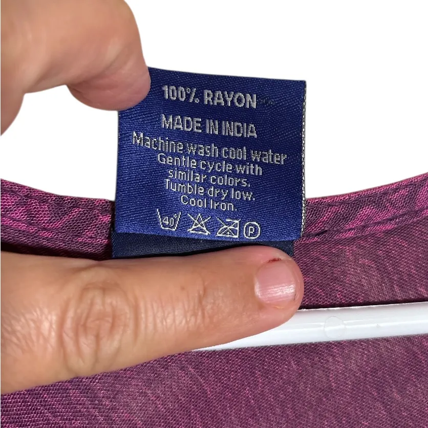 BLUE HUE Purple Embroidered Sleeveless Dress,Free Size,Made in India,100% Rayon Size undefined - Image 3