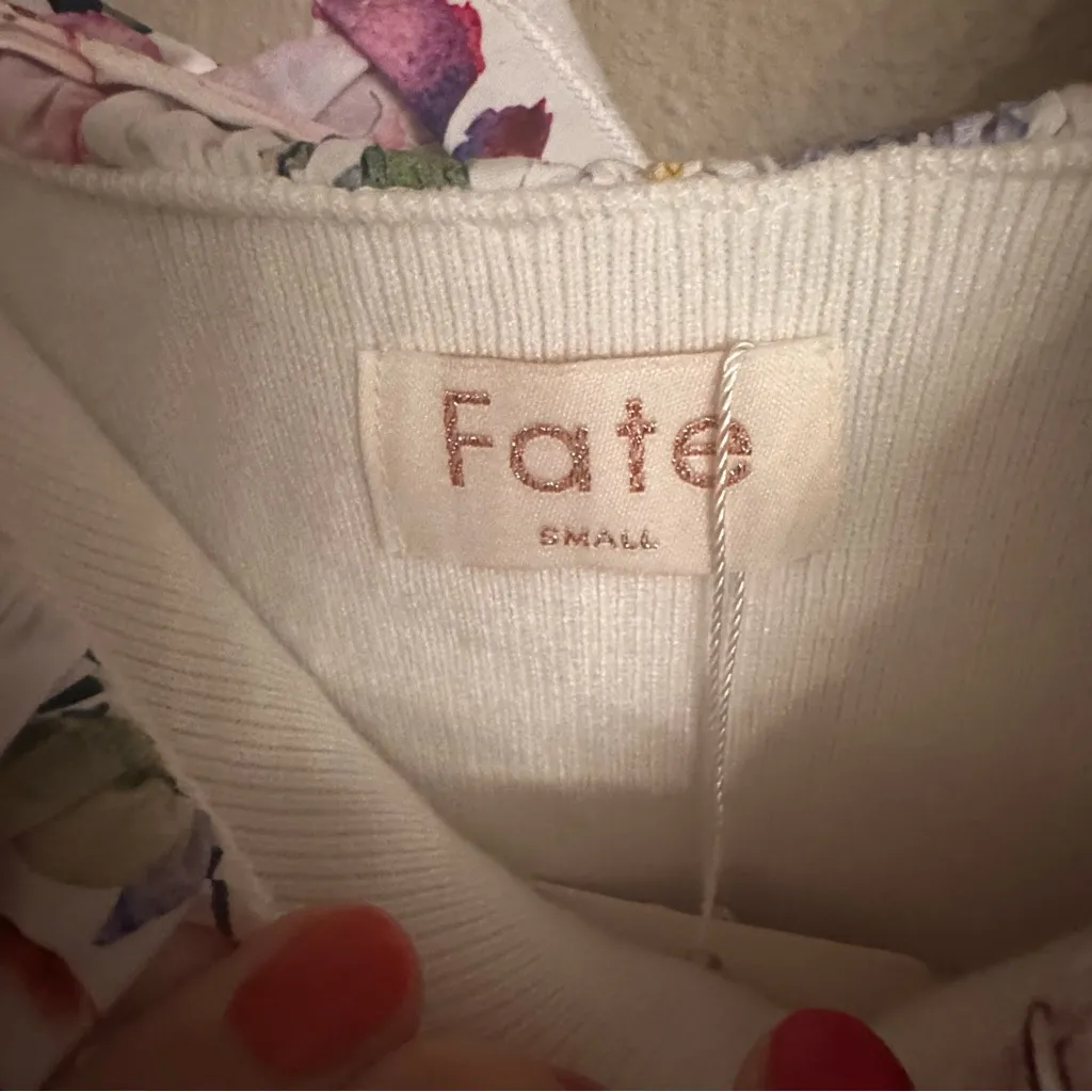 FATE Floral Mini Dress White - Image 5