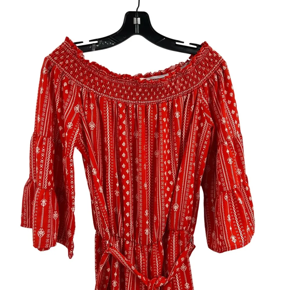 143 Story Red Bell Sleeve Romper Size Large - Image 4