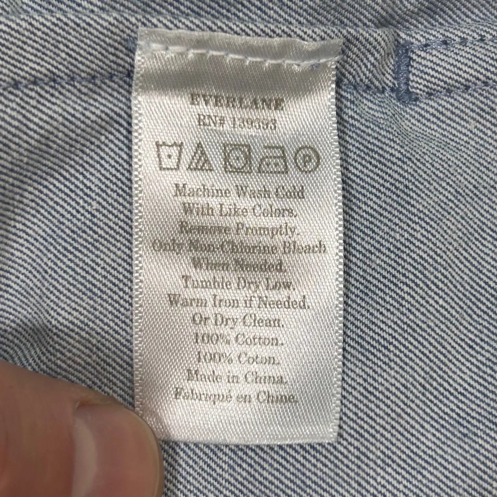 Everlane‎ Denim Dress Tunic Mini Short Sleeve Pockets Casual Blue Size 2 - Image 6