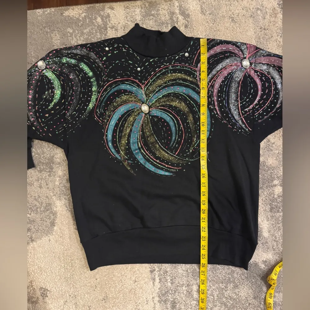 Hand Crafted Vintage Sweatshirt with Colorful Swirl Design - Image 5