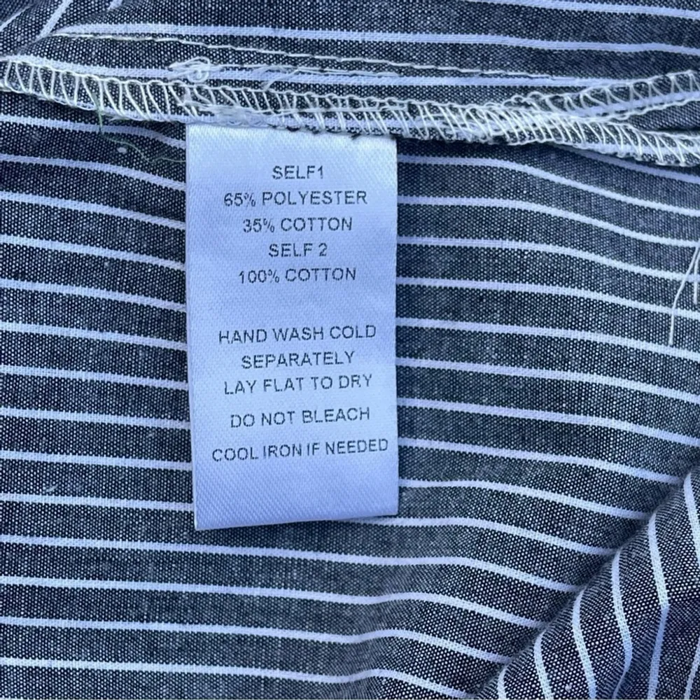 Fate BY LED Layered cotton striped shirt button down tunic 2 piece set Sz L Gray Size L - Image 13