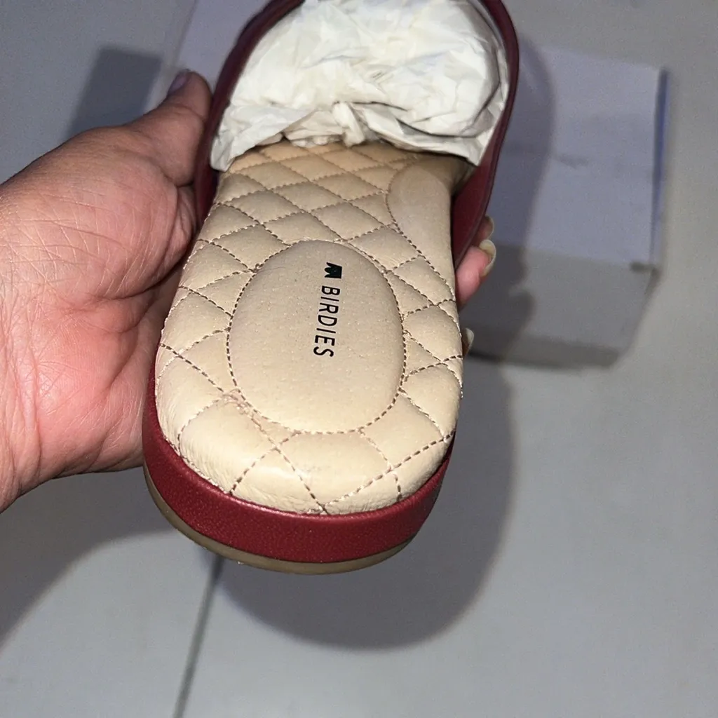 Birdies The Dove Burgundy Crossed leather Slip-On Flats 9.5 - Image 9