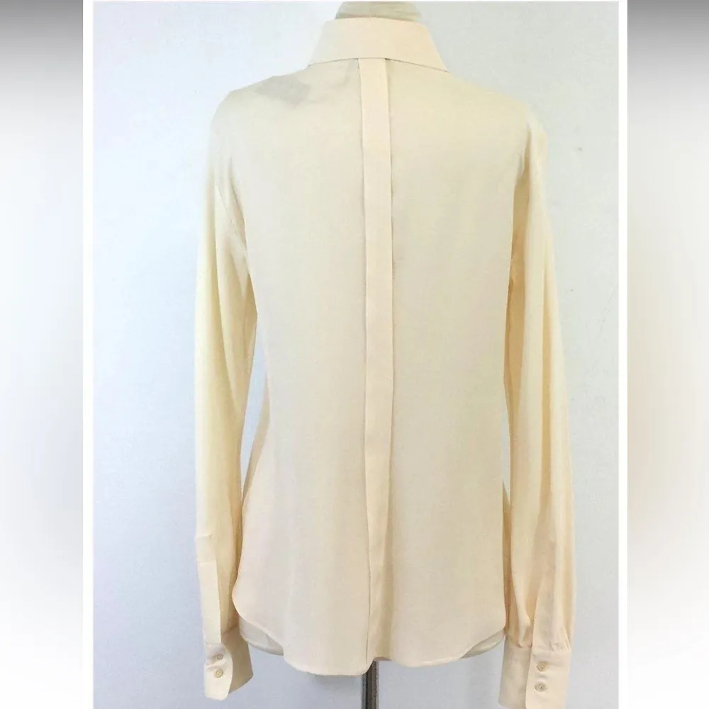 Loro Piana - Charlize cream Silk Blouse 12 nwt luxury Italian designer spring - Image 3