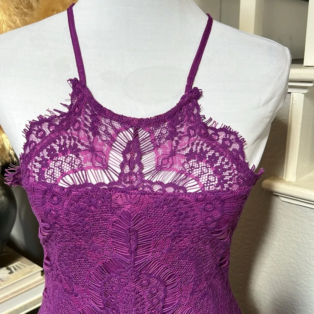 Intimately She’s Got It Slip Purple Lace Dress Size XS - Image 3