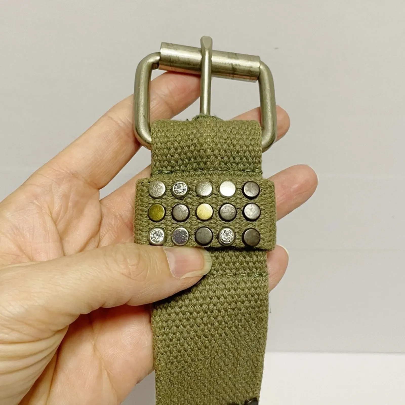 Beveled Green Woven Belt - Image 5