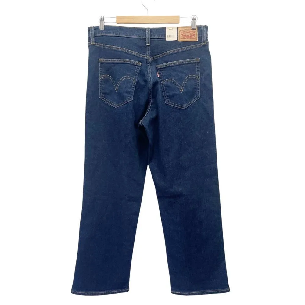 NWT Levi’s Ribcage Straight Jeans Size 32 | 14 Dark Indigo Distressed Ankle Jean - Image 4