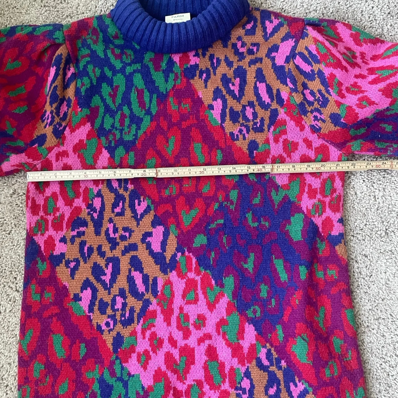 FARM Rio Mixed Leopard Pop Sweater Dress Size Large - Image 6