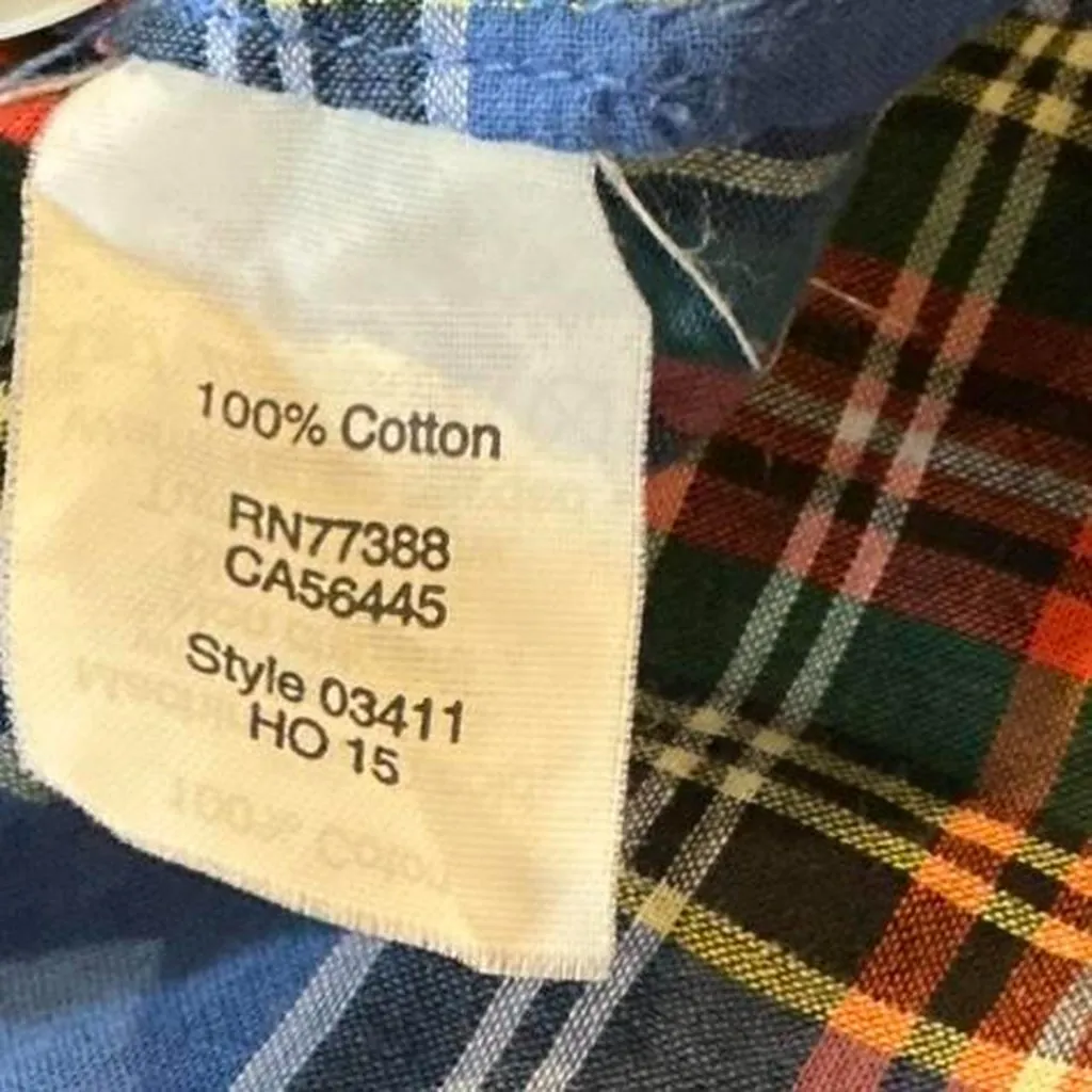 J.Crew Women’s Tartan Plaid Preppy Button Up Blue Red Green Small Cotton - Image 3